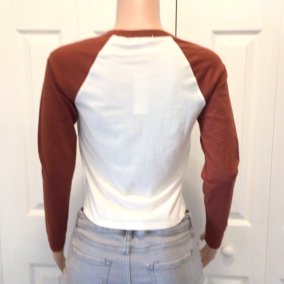 No Comment Nashville Country Music Long Sleeve Raglan Crop Top Size Medium - Picture 3 of 5